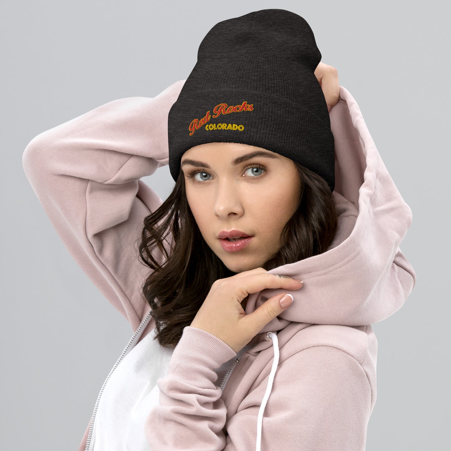 Red Rocks Colorado Cuffed Beanie