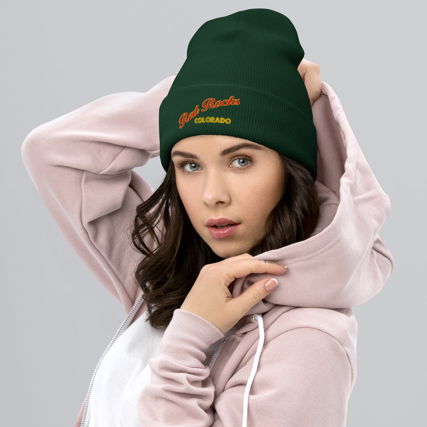 Red Rocks Colorado Cuffed Beanie